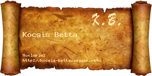 Kocsis Betta névjegykártya